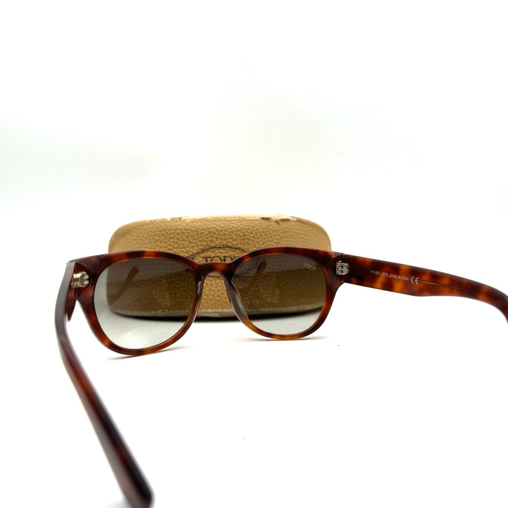 Unisex Tod's TO60 2f Dark Havana Round Frame Sunglasses Made In Italy - Picture 4 of 8